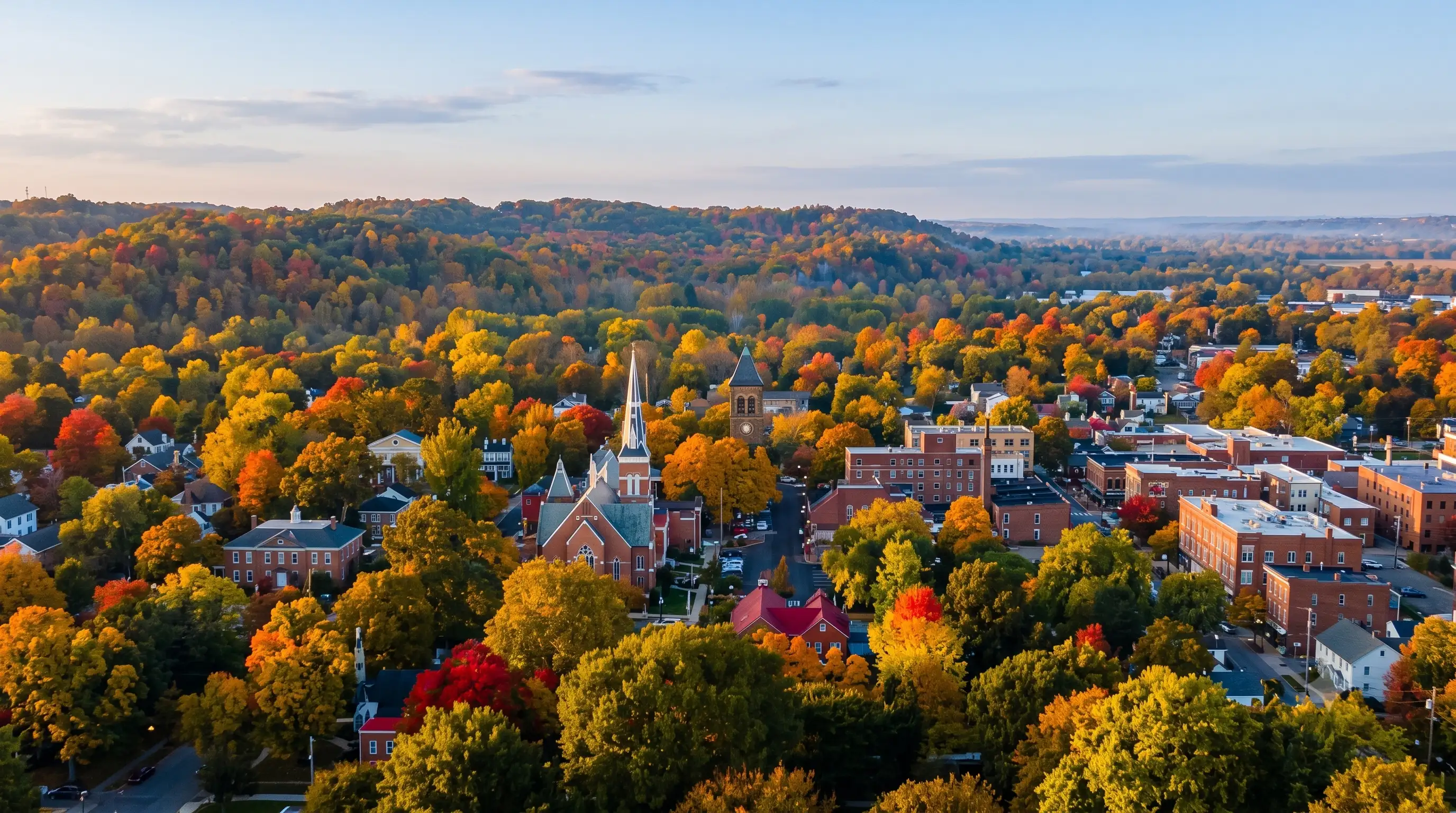 Aerial view of Lancaster, Ohio